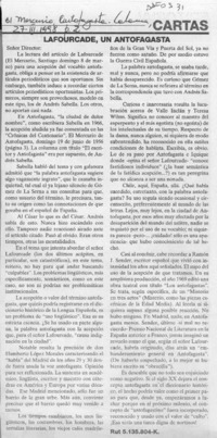 Lafourcade, un Antofagasta  [artículo].