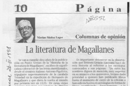 La literatura de Magallanes  [artículo] Marino Muñoz Lagos.