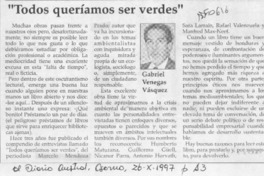 "Todos queríamos ser verdes"  [artículo] Gabriel Venegas Vásquez.