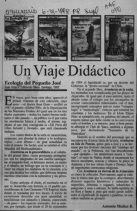 Un viaje didáctico  [artículo] Antonio Muñoz B.