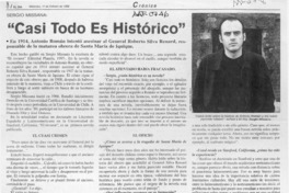 "Casi todo es histórico"  [artículo]Mario Rodríguez O.