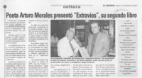 Poeta Arturo Morales presentó "Extravíos", su segundo libro  [artículo].
