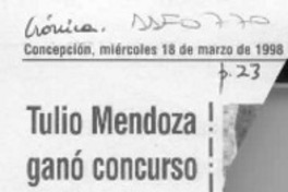 Tulio Mendoza ganó concurso de literatura  [artículo].