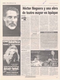 Héctor Noguera y una obra de teatro mayor en Iquique