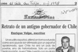 Retrato de un antiguo gobernador de Chile  [artículo] Enrique Volpe Mossotti.