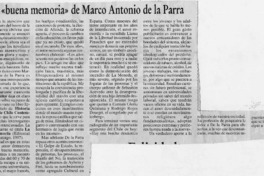 La "buena memoria" de Marco Antonio de la Parra  [artículo] Wellington Rojas Valdebenito.