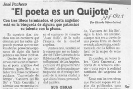 "El poeta es un Quijote"  [artículo] Ricardo Núñez Gatica.