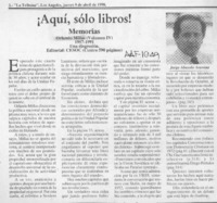 Memorias  [artículo] Jorge Abasolo Aravena.