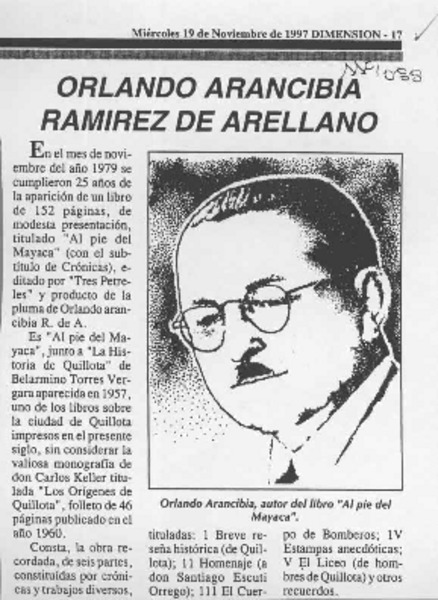 Orlando Arancibia Ramírez de Arellano  [artículo].