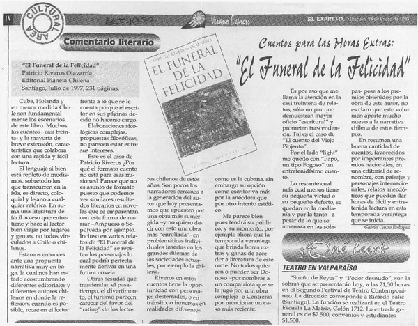 "El funeral de la felicidad"  [artículo] Gabriel Castro Rodríguez.