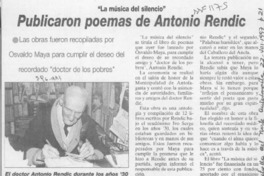 Publiocaron poemas de Antonio Rendic  [artículo].
