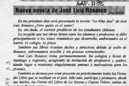 Nueva novela de José Luis Rosasco  [artículo] MTH.