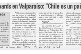 Jorge Edwards en Valparaíso, "Chile es un país de escritores"  [artículo].