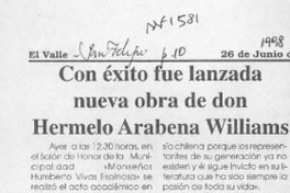Con éxito fue lanzada nueva obra de don Hermelo Arabena Williams  [artículo].