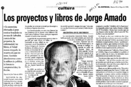 Los proyectos y libros de Jorge Amado  [artículo] José Vales.