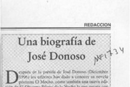 Una biografía de José Donoso  [artículo] Wellington Rojas Valdebenito.