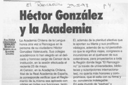 Héctor González y la academia  [artículo] Rosa Cruchaga de Walker.