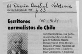 Escritores normalistas de Chile  [artículo] Carlos Fernando Leal.