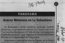 Andrea Maturana en La Sebastiana  [artículo].