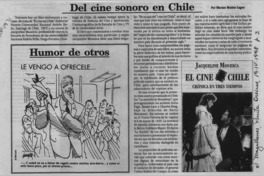Del cine sonoro en Chile  [artículo] Marino Muñoz Lagos.