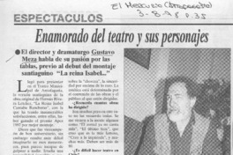 Enamorado del teatro y sus personajes  [artículo] Claudia Núñez.