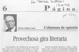 Provechosa gira literaria  [artículo] Marino Muñoz Lagos.