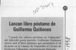 Lanzan libro póstumo de Guillermo Quiñones  [artículo].