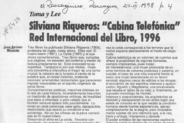 Silviana Riqueros, "Cabina telefónica"  [artículo] Juan Antonio Massone.