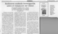 Realizaron acabada investigación sobre el romancero de Chiloé