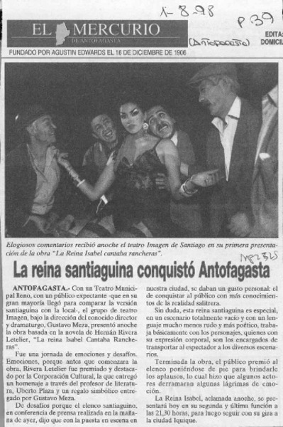 La Reina santiaguina conquistó Antofagasta  [artículo].