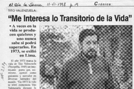 "Me interesa lo transitorio de la vida"  [artículo] Mario Rodríguez O.