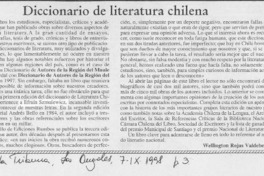 Diccionario de la literatura chilena  [artículo] Wellington Rojas Valdebenito.