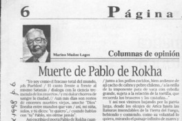 Muerte de Pablo de Rokha  [artículo] Marino Muñoz Lagos.