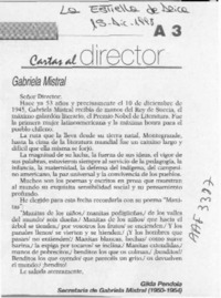 Gabriela Mistral  [artículo] Gilda Péndola.