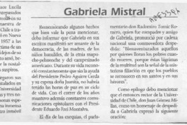 Gabriela Mistral  [artículo] Hernán Maturana Alarcón.