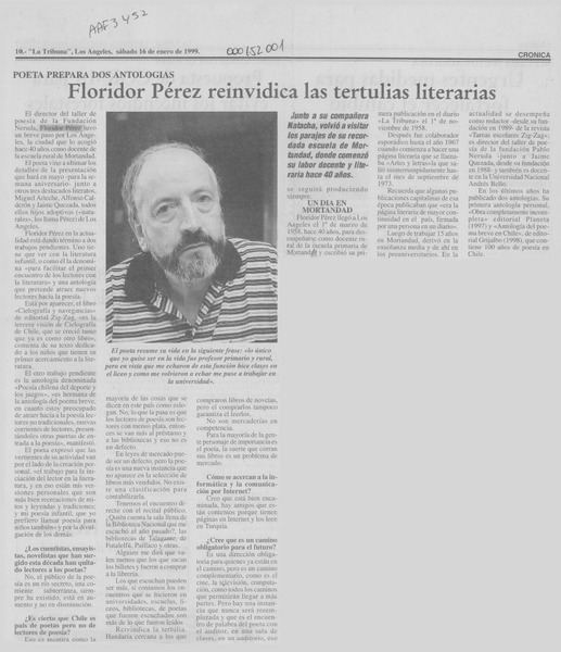 Floridor Pérez reivindica las tertulias literarias (entrevista)