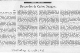 Recuerdos de Carlos Droguett  [artículo] Filebo.