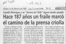 Hace 187 años un fraile marcó el camino de la prensa criolla  [artículo].