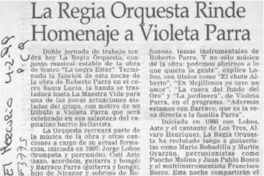 La Regia orquesta rinde homenaje a Violeta Parra