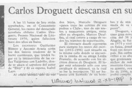 Carlos Droguett descansa en su patria  [artículo].