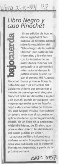 Libro negro y caso Pinochet  [artículo].
