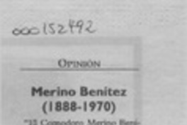 Merino Benítez (1888-1979)  [artículo] Sergio Martínez Baeza.