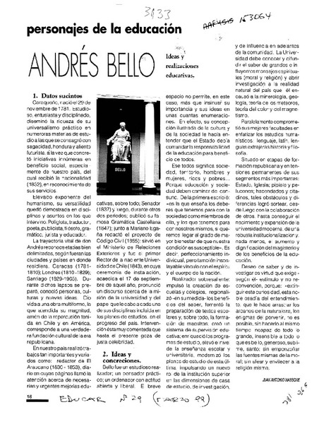 Andrés Bello  [artículo] Juan Antonio Massone.