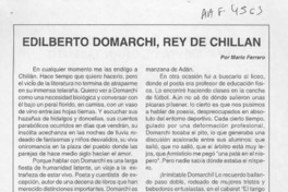 Edilberto Domarchi, rey de Chillán  [artículo] Mario Ferrero.