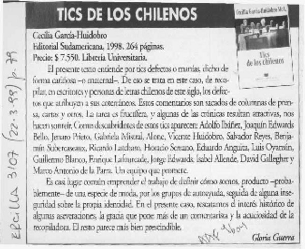 Tics de los chilenos