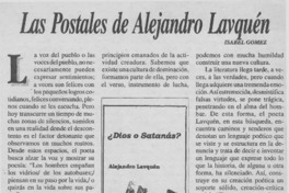 Las postales de Alejandro Lavquén  [artículo] Isabel Gómez.