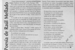 Poesía de Raúl Mellado  [artículo] Jaime Valdivieso B.