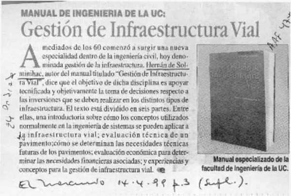 Gestión de infraestructura vial  [artículo].