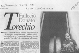 Falleció Donato Torechio  [artículo].