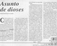Asunto de dioses  [artículo] Sergio Rodríguez Saavedra.